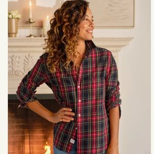 Frank & Eileen   EILEEN RELAXED SHIRT Plaid Shirt in Red and Black
